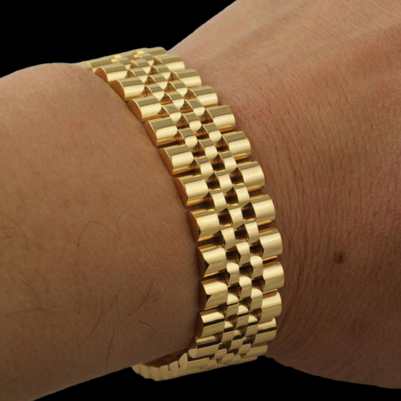 Gold Plated Jubilee Rolex Link Armband