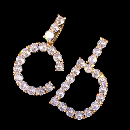 Gold plated Diamanten Letter hanger