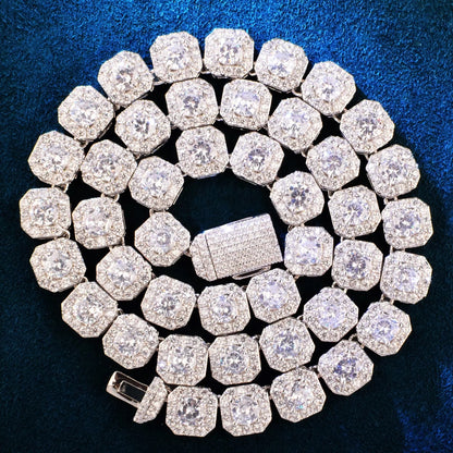 10MM Clustered Diamanten Tennis Ketting
