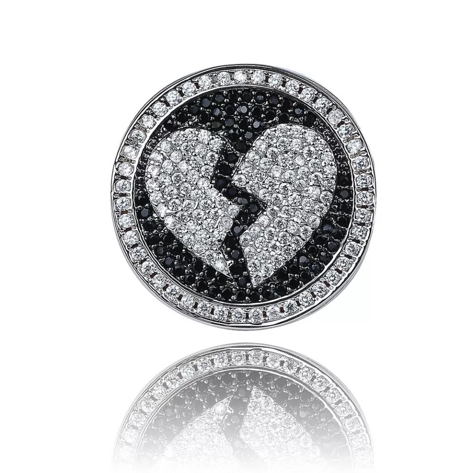 Iced Out Broken Heart Ring