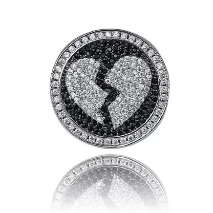 Iced Out Broken Heart Ring