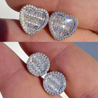 15mm Iced Out Hart Oorbellen