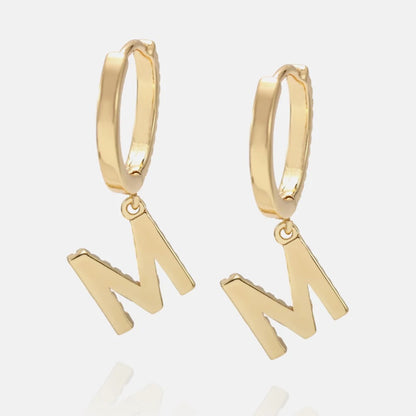 Gold plated Iced Letter Oorbellen