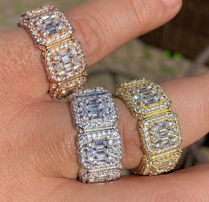 Gold Plated | Vierkante Cluster Ring