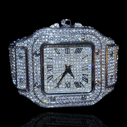 Fully Iced Out King Square Horloge