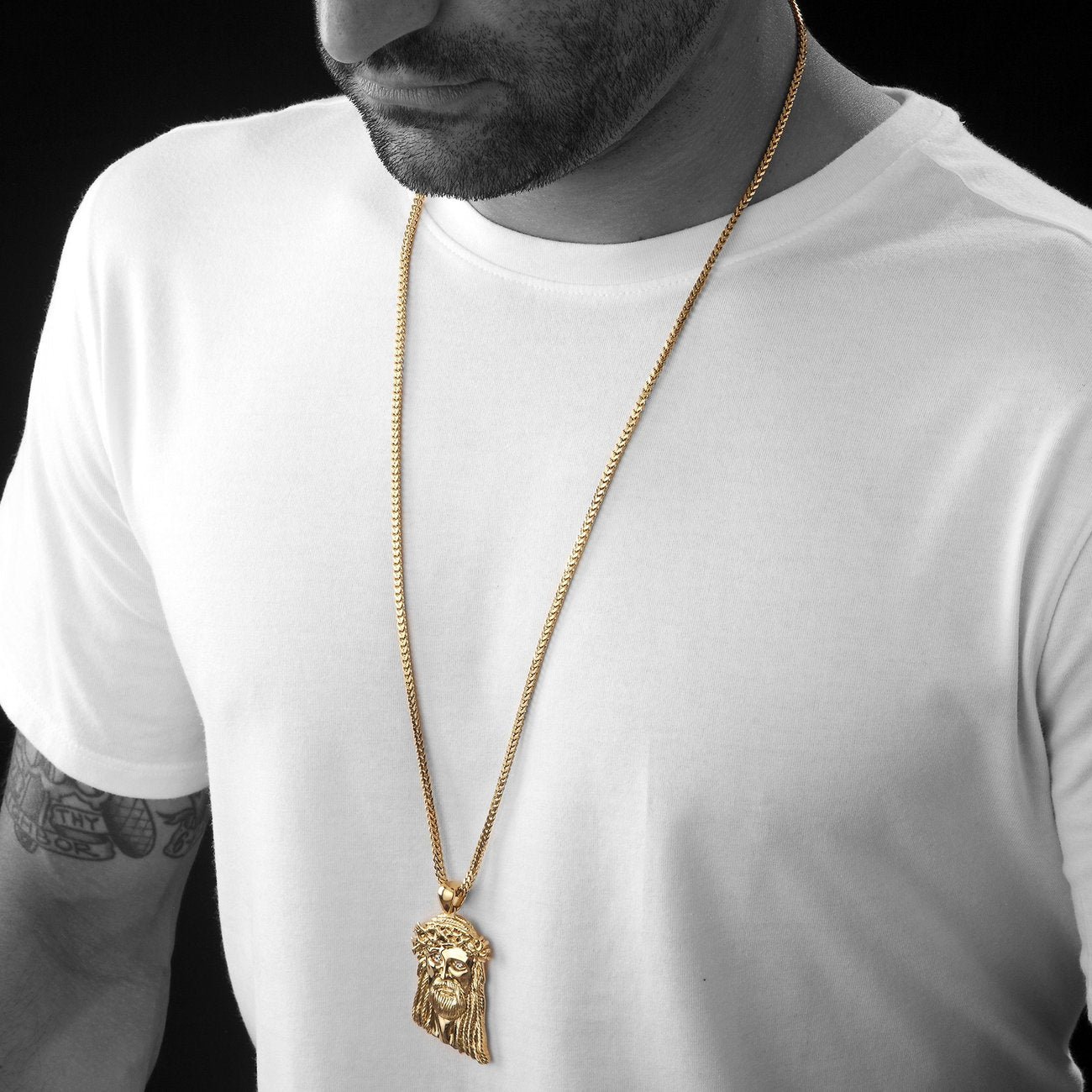 Gold Plated Jesus with diamond eyes