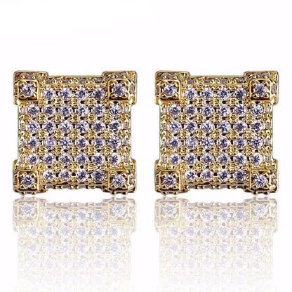 360 Goldplated Kubus Oorbellen - ICED OUT