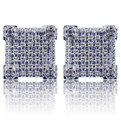 360 Silverplated Kubus Oorbellen - ICED OUT
