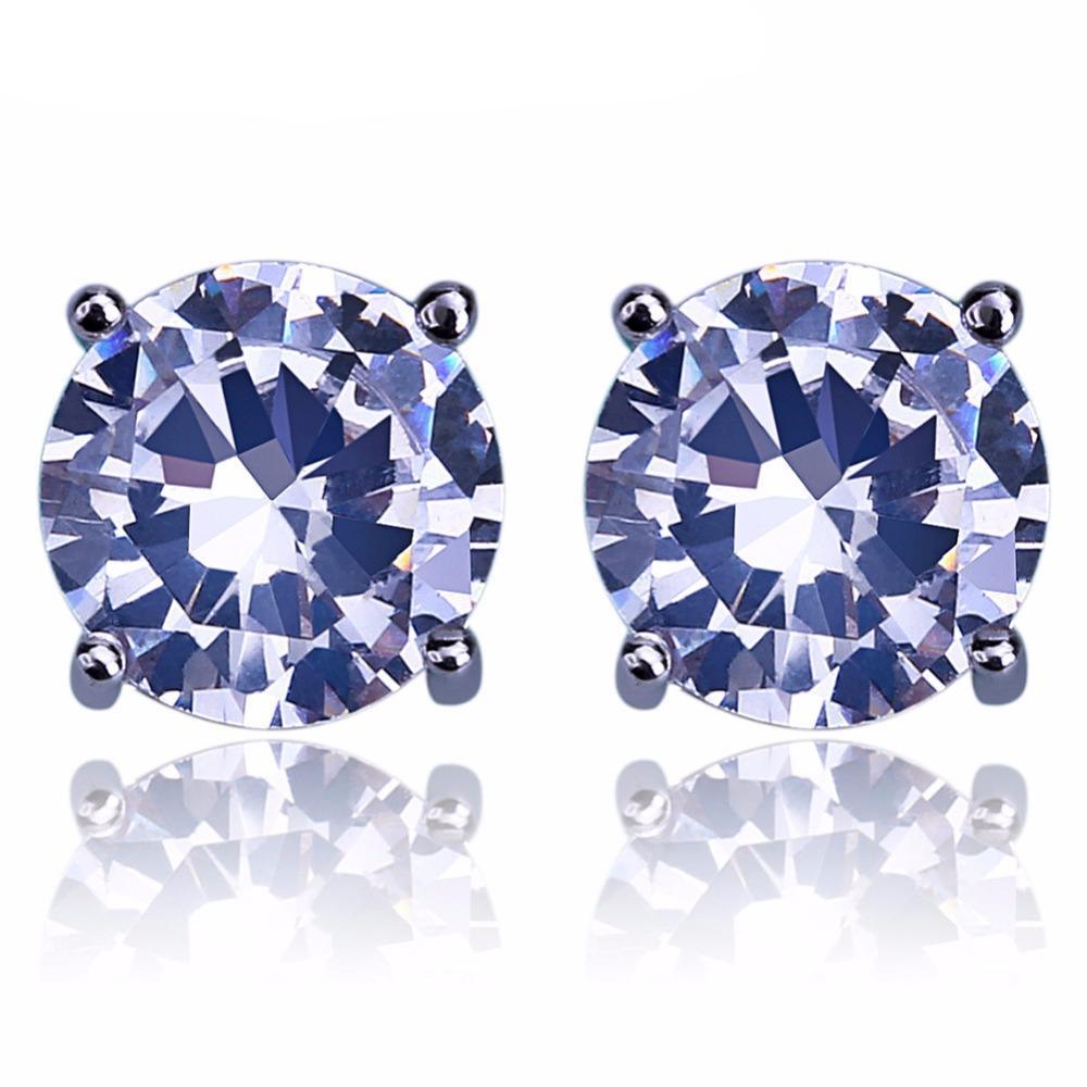 8mm Silveplated CZ Oorbellen - ICED OUT