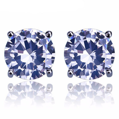 8mm Silveplated CZ Oorbellen - ICED OUT
