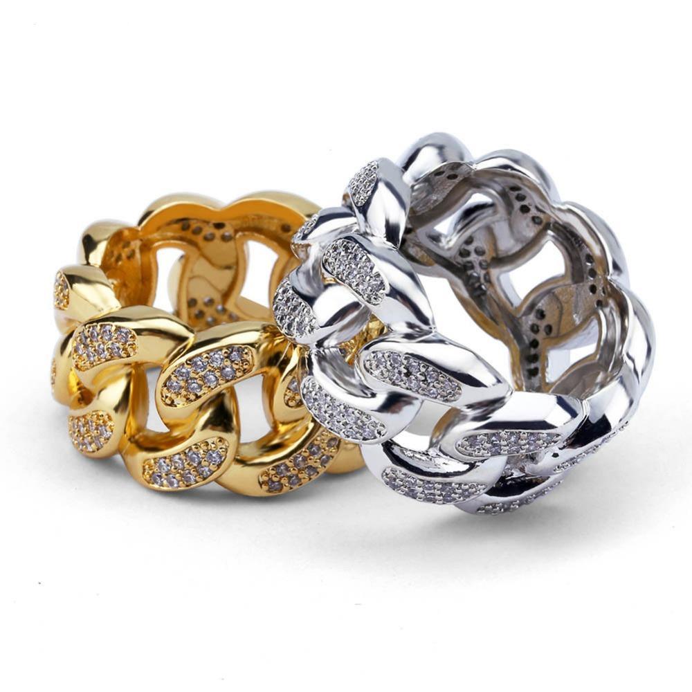 13mm Silverplated Miami Cuban Ring - ICED OUT