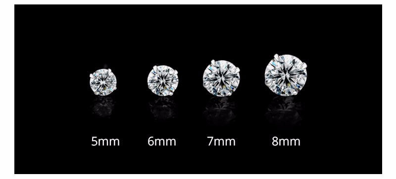 Silver Simulated Diamond Ear Studs