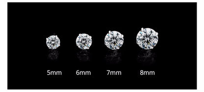Silver Simulated Diamond Ear Studs